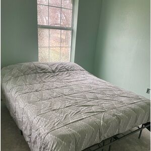 Textured Soft Pleated Comforter Set Lightweight Washed Bedding Queen /King